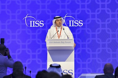 Khalid Al Rumaihi, chief executive of Bahrain's Economic Development Board, speaks at the IISS Bahrain Bay Forum 2017. He says Bahraini youth are gearing their career aspirations toward technology. Courtesy The International Institute for Strategic Studies