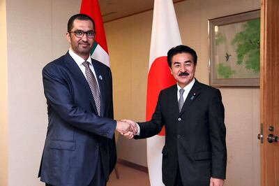 Dr. Sultan Al Jaber, UAE Minister of State and Group CEO of the Abu Dhabi National Oil Company, ADNOC met with Masahisa Sato, State Minister for Foreign Affairs at Tokyo in Japan. WAM