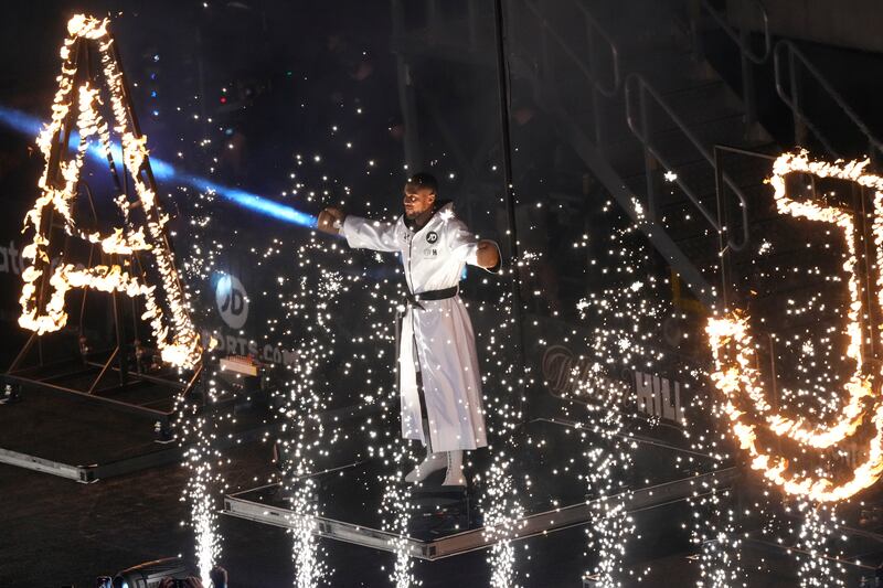 Anthony Joshua before his fight with Oleksandr Usyk. AP