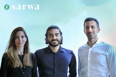 Sarwa's co-founders (left to right) Nadine Mezher, Jad Sayegh and Mark Chahwan. Sarwa is among a new wave of digital investment platforms for young professionals that offer investors transparency and low fees. Photo: courtesy of Sarwa