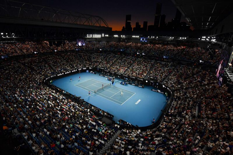 Rod Laver Arena during the final between Rafael Nadal and Daniil Medvedev. AFP
