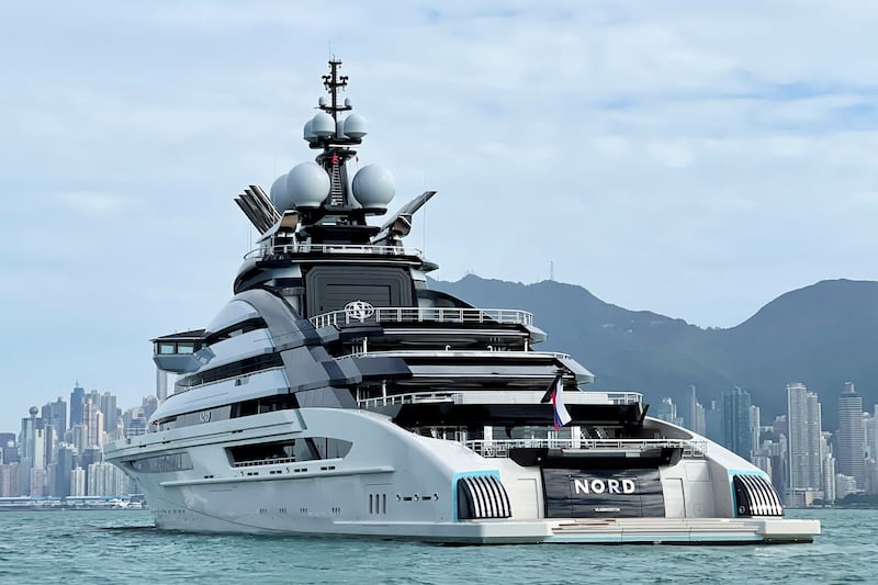 The 465-foot superyacht "Nord", reportedly owned by sanctioned Russian oligarch Alexei Mordashov is seen in Hong Kong, China, October 20, 2022.  REUTERS / Donny Kwok