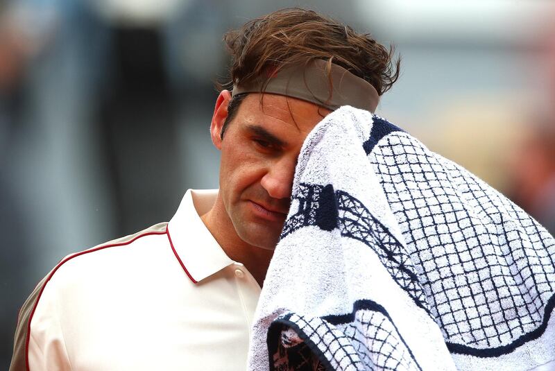 Federer reacts during his semi-final match. Getty Images