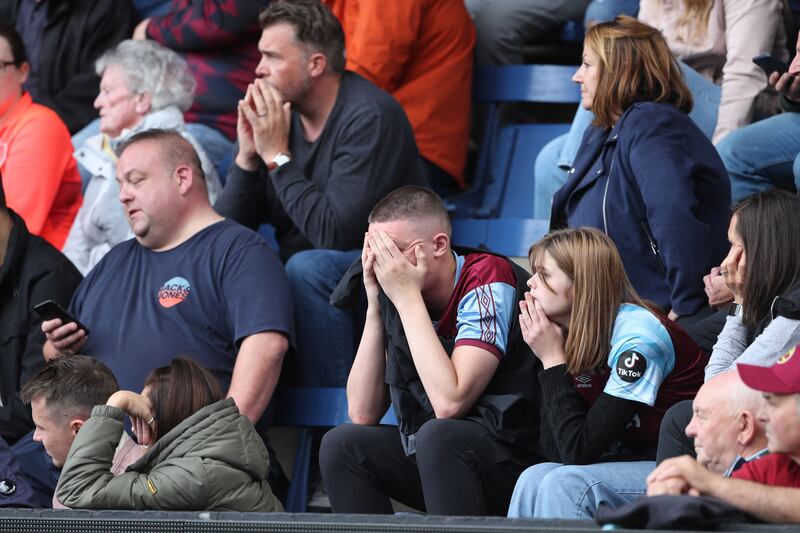 Burnley fans during the game. Reuters