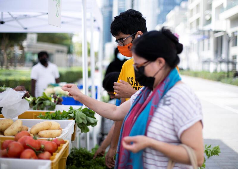 DUBAI, UNITED ARAB EMIRATES.  19 FEBRUARY 2021. 
Farmer's Market at Bay Avenue
Photo: Reem Mohammed / The National
Reporter: Patrick Ryan