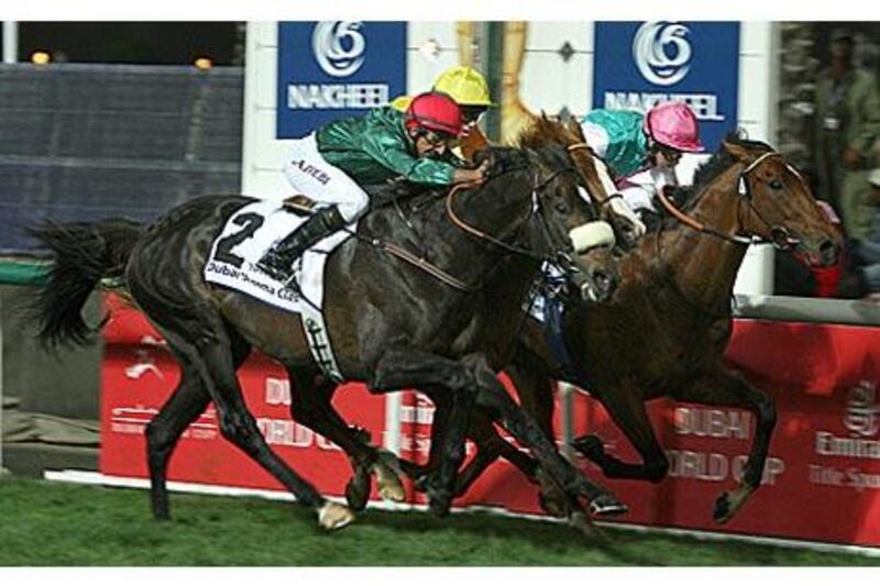 Spanish Moon, right, is all set for a return on Dubai World Cup night on March 27.
