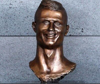 The 2017 Cristiano Ronaldo bust at Madeira's main airport. Photo: Reuters