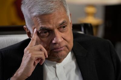 Ranil Wickremesinghe's office was stormed on Wednesday, hours after he was named acting president. AP