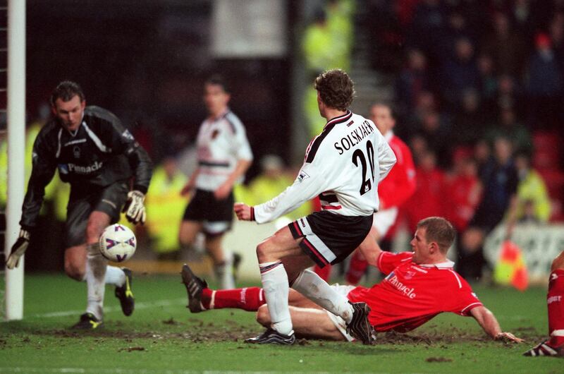 Ole Gunnar Solskjaer scores Manchester United's sixth goal of the game ... Soccer - FA Carling Premiership - Nottingham Forest v Manchester United ... 06-02-1999 ...   ...   ... Photo Credit should read: Tony Marshall/EMPICS Sport/PA Photos. Unique Reference No. 303677 ... International Soccer ... Le Tournoi de France ... France v Italy Zinedine Zidane,  France during Le  Tournoi de France v  Italy  (Photo by Tony Marshall - PA Images via Getty Images)