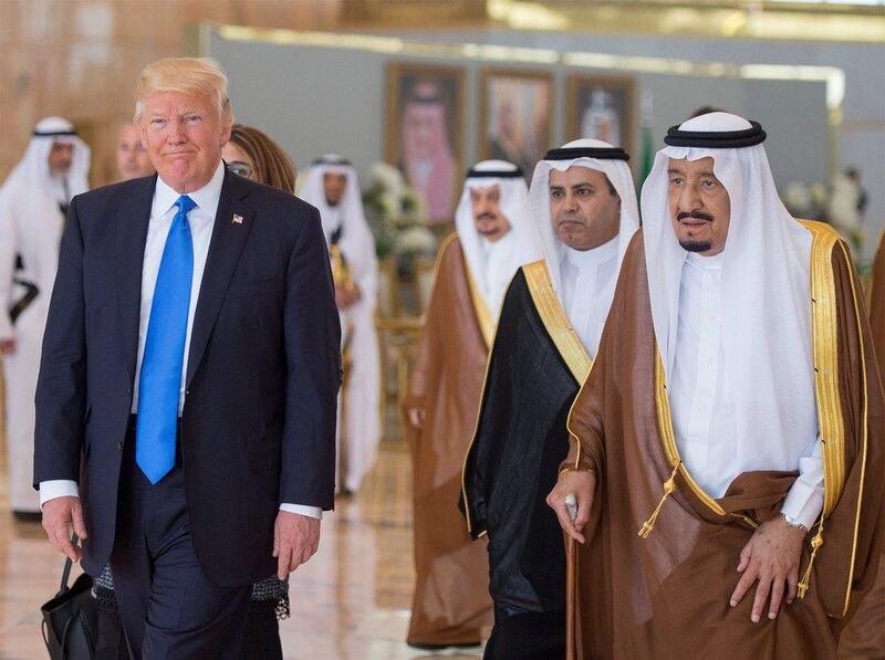 Saudi Arabia’s King Salman with president Donald Trump. Saudi Royal Court / Handout via Reuters