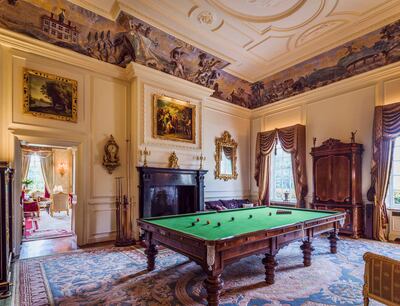 The billiards or tapestry room at Denham Place. Photo: Mel Yates Photography