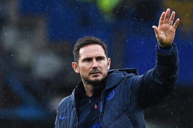 epa08963884 (FILE) - Chelsea's manager Frank Lampard greets fans during the English Premier League soccer match between Chelsea FC and Crystal Palace at Stamford Bridge in London, Britain, 09 November 2019 (reissued on 25 January 2021). On 25 January 2021 Chelsea announced the decision to sack Frank Lampard, who was appointed as manager on 04 July 2019. EPA/NEIL HALL EDITORIAL USE ONLY. No use with unauthorized audio, video, data, fixture lists, club/league logos or 'live' services. Online in-match use limited to 120 images, no video emulation. No use in betting, games or single club/league/player publications *** Local Caption *** 55613484