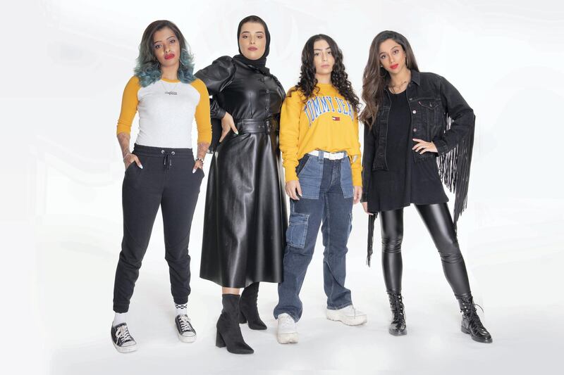 From left, Reem Al Hammadi, Assia Mezyaine, Haya Al Yassin and Yara Algain