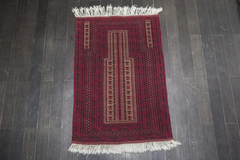 Afghan Qawdani prayer rug woven in Herat province.  Antonie Robertson / The National