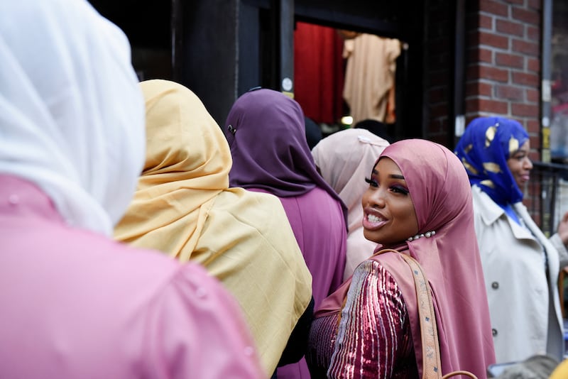 Women attend Eid Al Fitr celebrations at the end of Ramadan in Brooklyn, New York. Reuters