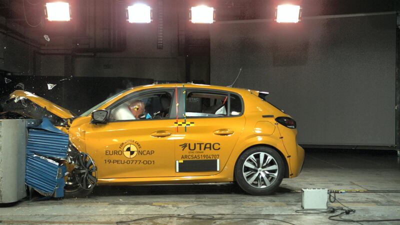 This Euro NCAP test simulates a T-bone collision. Courtesy Euro NCAP