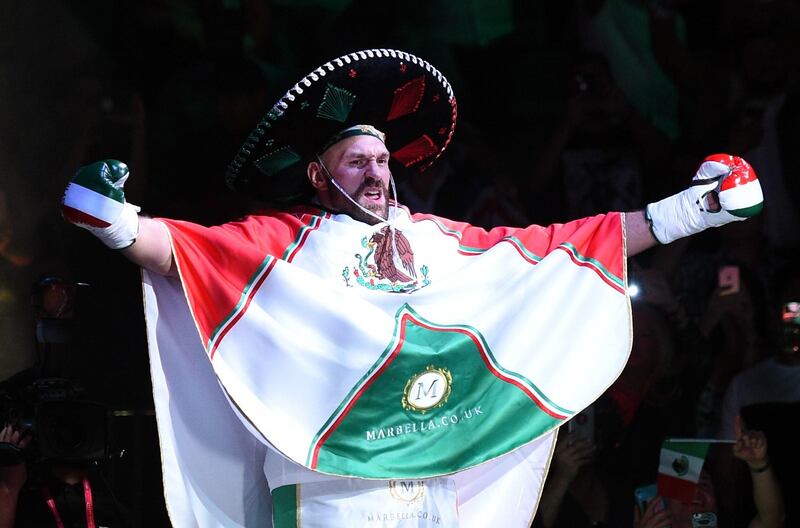 Tyson Fury makes his entrance to the ring for his heavyweight fight against Otto Wallin at T-Mobile Arena on September 14, 2019 in Las Vegas, Nevada. AFP