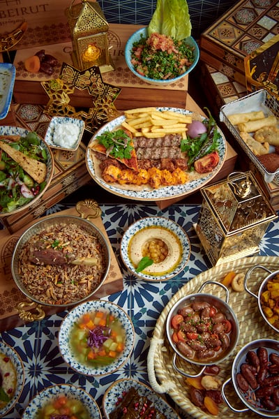 Lebanese iftar at Cafe Beirut includes a variety of hot and cold mezze and a mixed grill served with rice