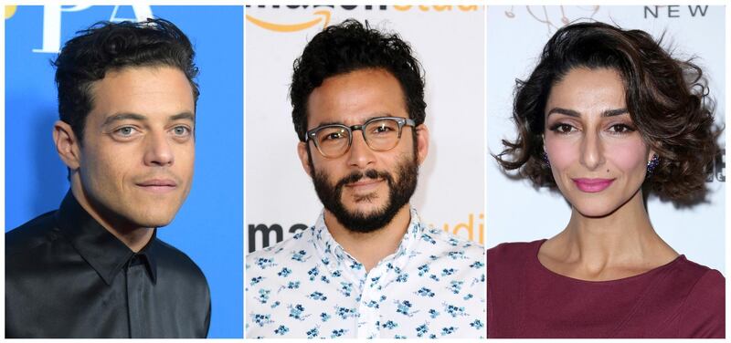 This combination photo shows, from left, Egyptian-American actor Rami Malek, who stars on â€œMr. Robot,â€ Turkish-American actor Ennis Esmer, who stars in "Red Oaks," and Iranian-American actress Necar Zadegan, who stars in â€œGirlfriendâ€™s Guide to Divorce." A new study says actors of Middle Eastern and North African descent are either ignored on TV or stereotyped. Malek, Esmer and Zadegan were described as â€œexemplaryâ€ in the report. (AP Photo)
