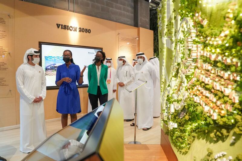 Sheikh Hamdan bin Mohammed, the Crown Prince of Dubai, visits the pavilions of Rwanda and the Ivory Coast at Expo 2020 Dubai. All photos: @Hamdan Mohammed via Twitter