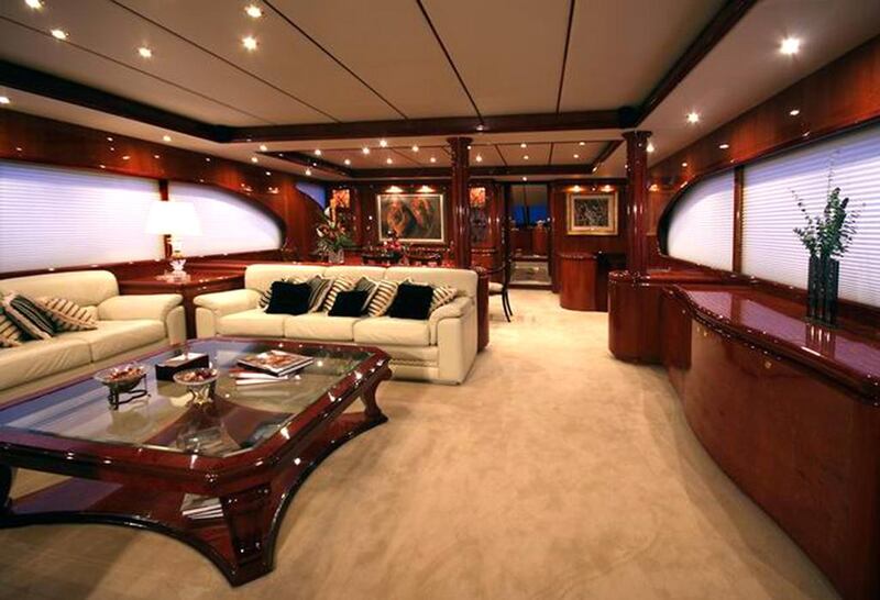 The luxurious interior of the One o One yacht. Courtesy Tarrab Yachts