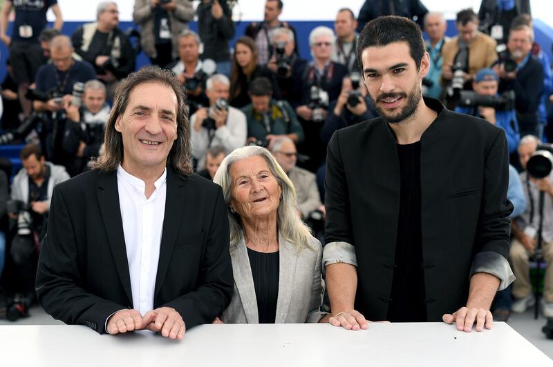 Amador Arias Mon, Benedicta Sanchez Vila and Director Oliver Laxe attend the photocall for "Viendra Le Feu" ('Fire Will Come') during the 72nd annual Cannes Film Festival on May 21, 2019 in Cannes, France. The movie won a Jury Prize. Getty Images