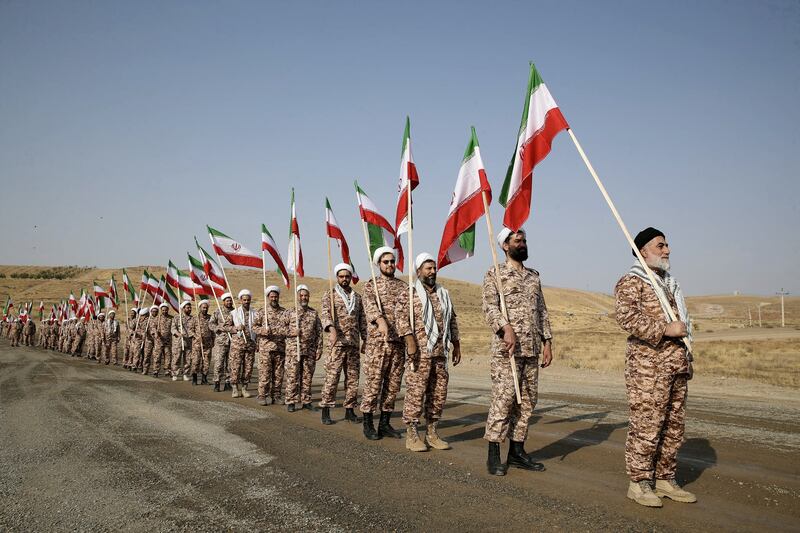 Members of the Islamic Revolutionary Guard Corps take part in a military drill. Reuters