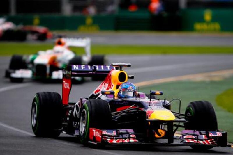 Red Bull's Sebastian Vettel drives his car during qualifying at Melbourne's Albert Park circuit.