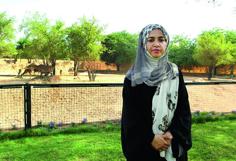 Muna Al Dhaheri, who is the chief officer for conservation and education at Al Ain Zoo. Mona Al Marzooqi / The National