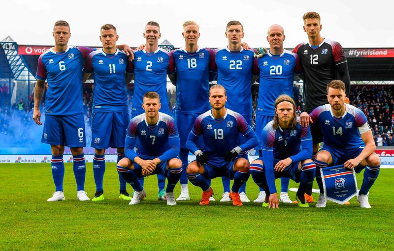 17 Iceland ||
The look: The darlings from Euro 2016 are taking their war chant on a world tour. Iceland's all-blue strip with red and white trim on shoulders. It's smart enough and they get a bonus for being one of the few teams in blue. ||
Would I wear it? Yes ||
Photo: Haraldur Gudjonsson / AFP Photo