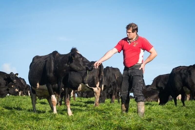 Richard Tucker on his farm in Tiverton in Devon, south-west England. He said British farmers are at a crossroads.