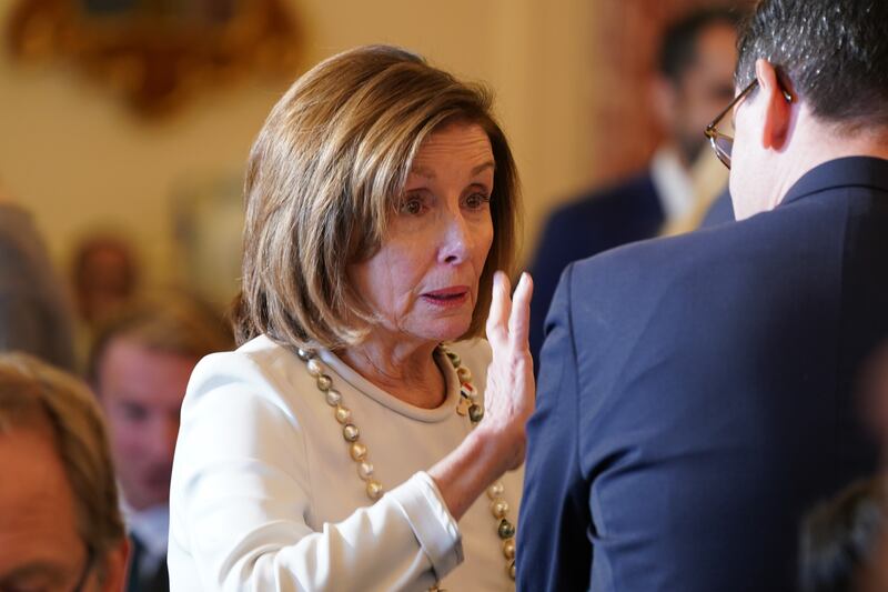 Speaker of the US House of Representatives Nancy Pelosi attends the luncheon. EPA