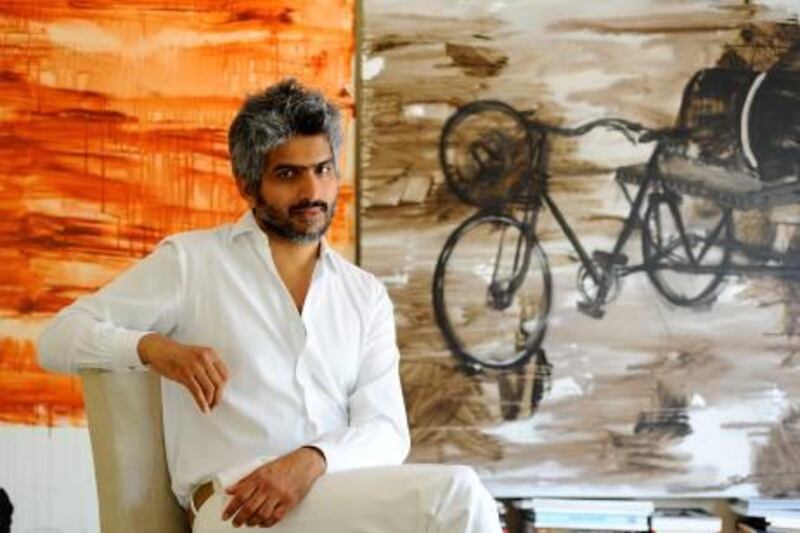 Artist and film maker Owais Husain, youngest son of famous Indian painter Maqbool Fida Husain, at his home in Dubai, United Arab Emirates on Monday, June 20, 2011. Photo: Charles Crowell for The National