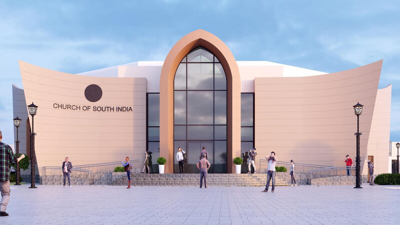 Construction has begun on a church in Abu Dhabi for the Anglican community. The Church of South India is being built on land allocated near a Hindu temple off the Dubai-Abu Dhabi Sheikh Zayed highway. Construction will be completed in June next year. Courtesy: Church of South India