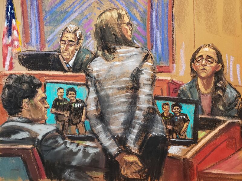 Caroline Ellison gives evidence in a New York courtroom during Sam Bankman-Fried's fraud trial over the collapse of FTX Reuters