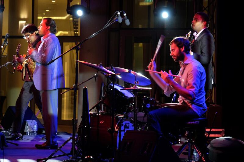 The four-man quartet, Rudresh Mahanthappa & Gamak, performed at The Arts Centere on the campus of NYUAD in Abu Dhabi. Delores Johnson / The National