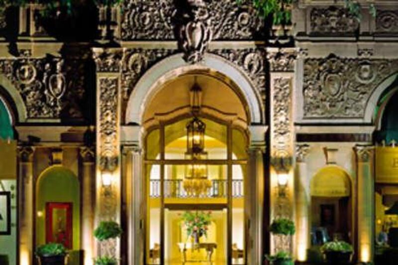 The front entrance of the Four Seasons Beverly Wilshire.