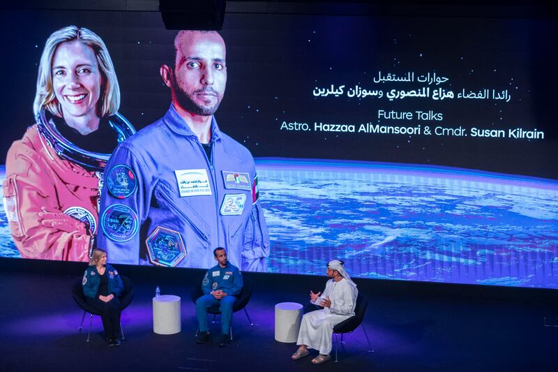 Maj Al Mansouri and Commander Susan Kilrain at the Museum of the Future event.


