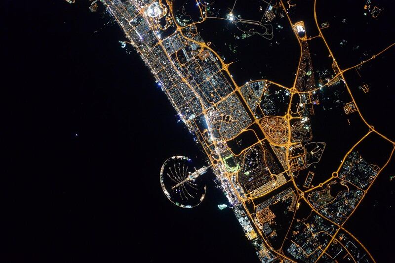 Nasa astronaut Scott Kelly captured an image of Dubai’s lights during the night. Courtesy: Scott Kelly Twitter