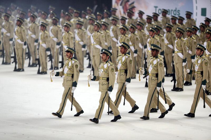 Dubai, United Arab Emirates - Reporter: Salam Al Amir: Dubai police academy 27th graduation ceremony. Wednesday, January 15th, 2020. Coca Cola Arena, Dubai. Chris Whiteoak / The National