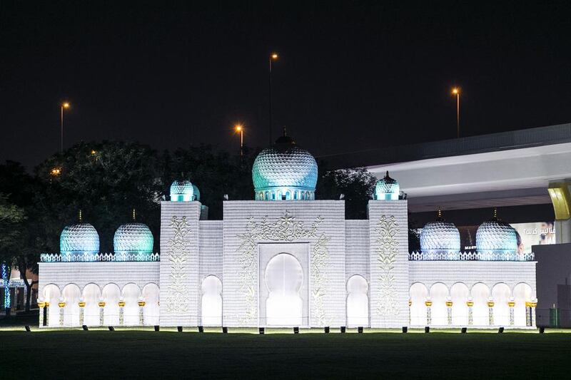 A porcelain Grand Sheikh Zayed Mosque has also been built from more than 90,000 re-used porcelain cups, plates and spoons. Reem Mohammed / The National