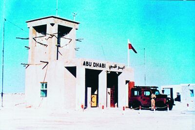 Archive Abu Dhabi Photos Courtesy Al Ittihad  COLOUR
Still image of Abu Dhabi airport, date unknown but through to be built in early 1952/53. The location is now the site of Bateen Executive Airport in Abu Dhabi. There was a traditional 'Barjeel' or windtower to keep the building cool and the flag of Abu Dhabi si seen flying on the right of the building. An air traffic contol official kept in touch with flights via radio and was the only employee. Gulf Air were the regular carrier at that time.  *** Local Caption ***  A (80).JPG COLOUR