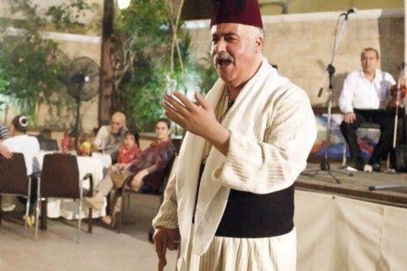Nazih Kamareddine, a Hakawati (traditional story teller) performs in Tripoli, Lebanon for Ramadan.
