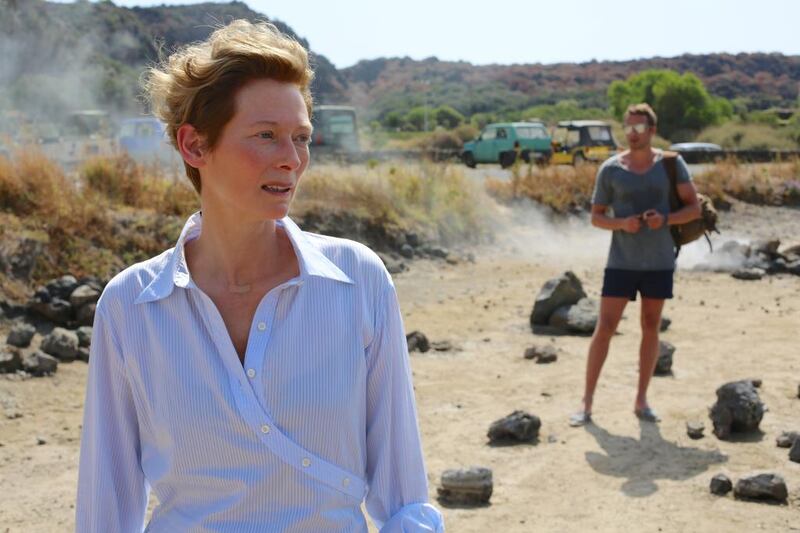 Tilda Swinton and Matthias Schoenaerts in A Bigger Splash. Jack English / Fox Searchlight via AP Photo