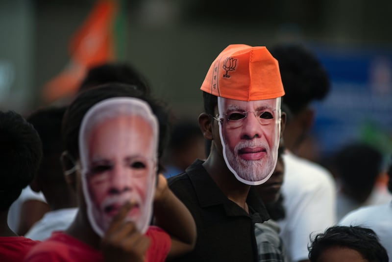 In some areas, the BJP has been forced to diversify its agenda, even at the risk of diluting its Hindutva ideology, particularly in the southern states and territories where Prime Minister Narendra Modi has been campaigning strenuously to improve on the party's 2019 performance. EPA