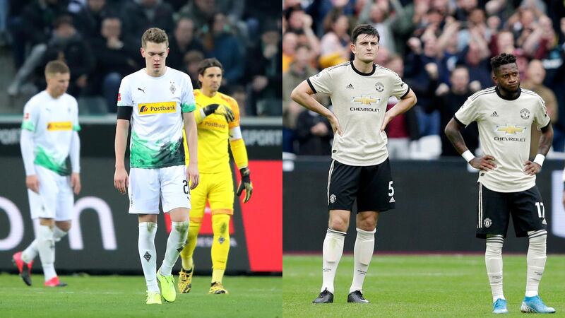 MOENCHENGLADBACH, GERMANY - FEBRUARY 22: Matthias Ginter of Borussia Monchengladbach looks dejected after conceding a goal during the Bundesliga match between Borussia Moenchengladbach and TSG 1899 Hoffenheim at Borussia-Park on February 22, 2020 in Moenchengladbach, Germany. (Photo by Christof Koepsel/Bongarts/Getty Images)

LONDON, ENGLAND - SEPTEMBER 22: Fred (C) of Manchester United looks dejected with Harry Maguire (L) of Manchester United after West Ham's second goal during the Premier League match between West Ham United and Manchester United at London Stadium on September 22, 2019 in London, United Kingdom. (Photo by Henry Browne/Getty Images)