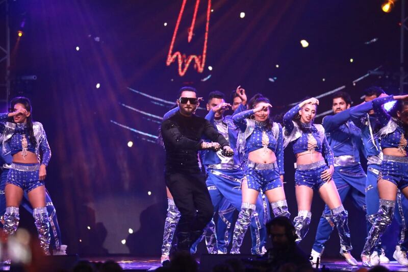 Rapper Yo Yo Honey Singh on stage. 