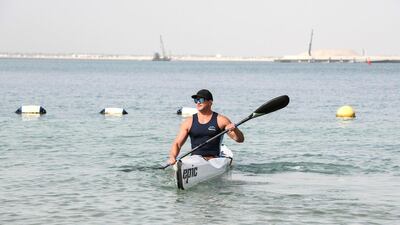 Mike Ballard, who was paralysed from the waist down after a rugby accident in 2014, prepares for his trials for Team USA at the Paralympic Games next year. Khushnum Bhandari for The National