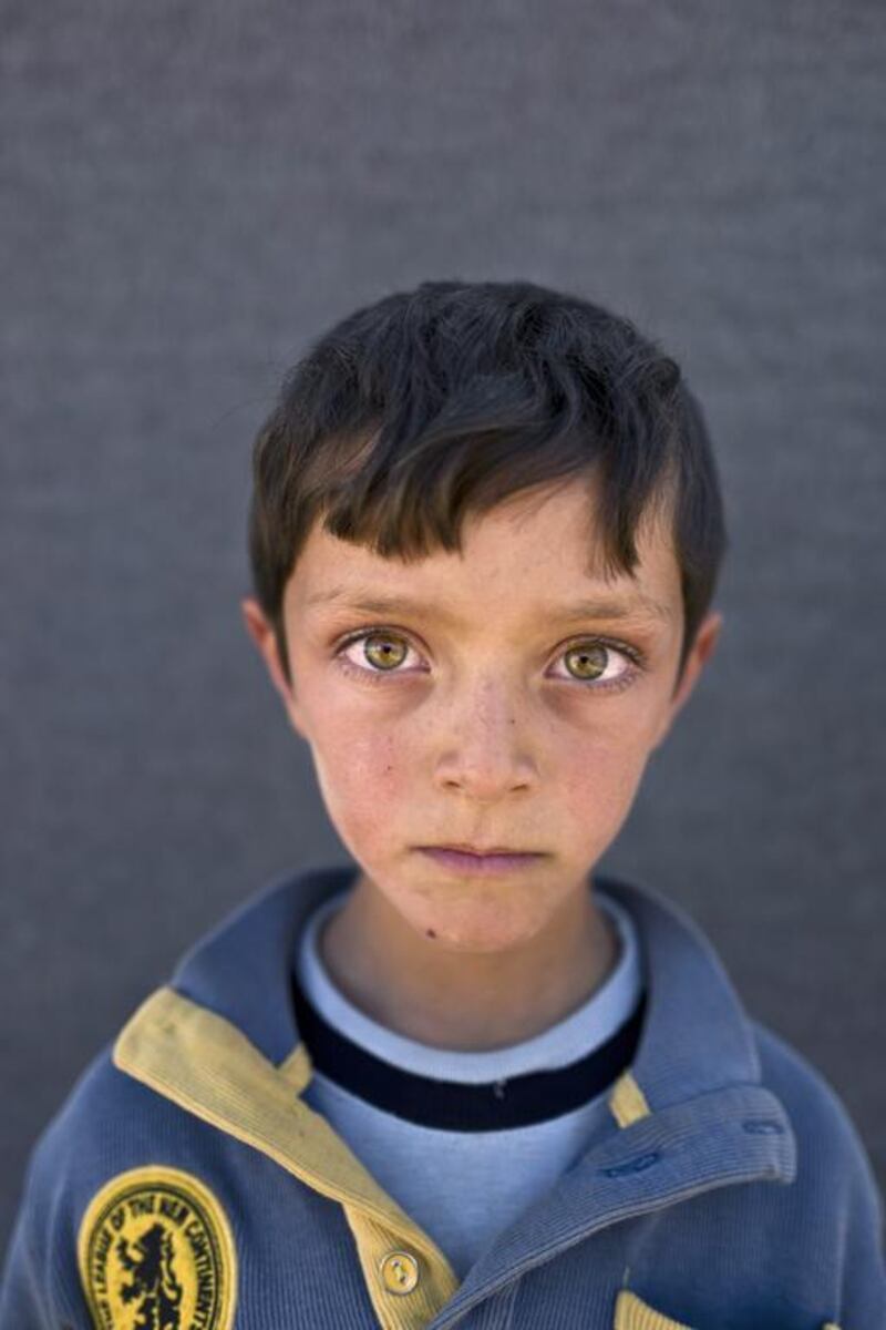 Ahmad Zughayar, 6, from Deir el-Zour. "I remember the sound of bombings on homes in Deir el-Zour," says Zughayar.