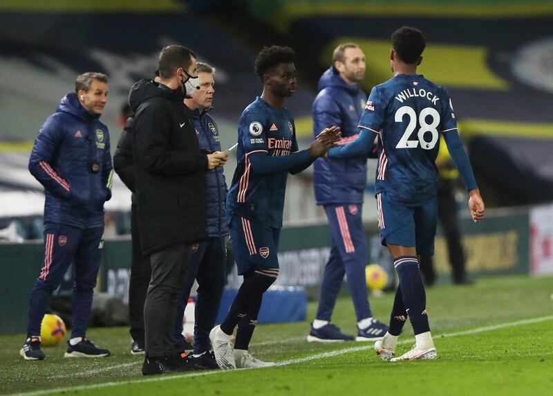 Bakayo Saka – 7. Raised the game considerably when he came on after the red card, pushing back both Ayling and Raphinha, but went off himself with injury in injury time. 
Ainsley Maitland-Niles – NA. Earned an appearance fee when he got on in injury time at the end, as Saka limped off. Reuters